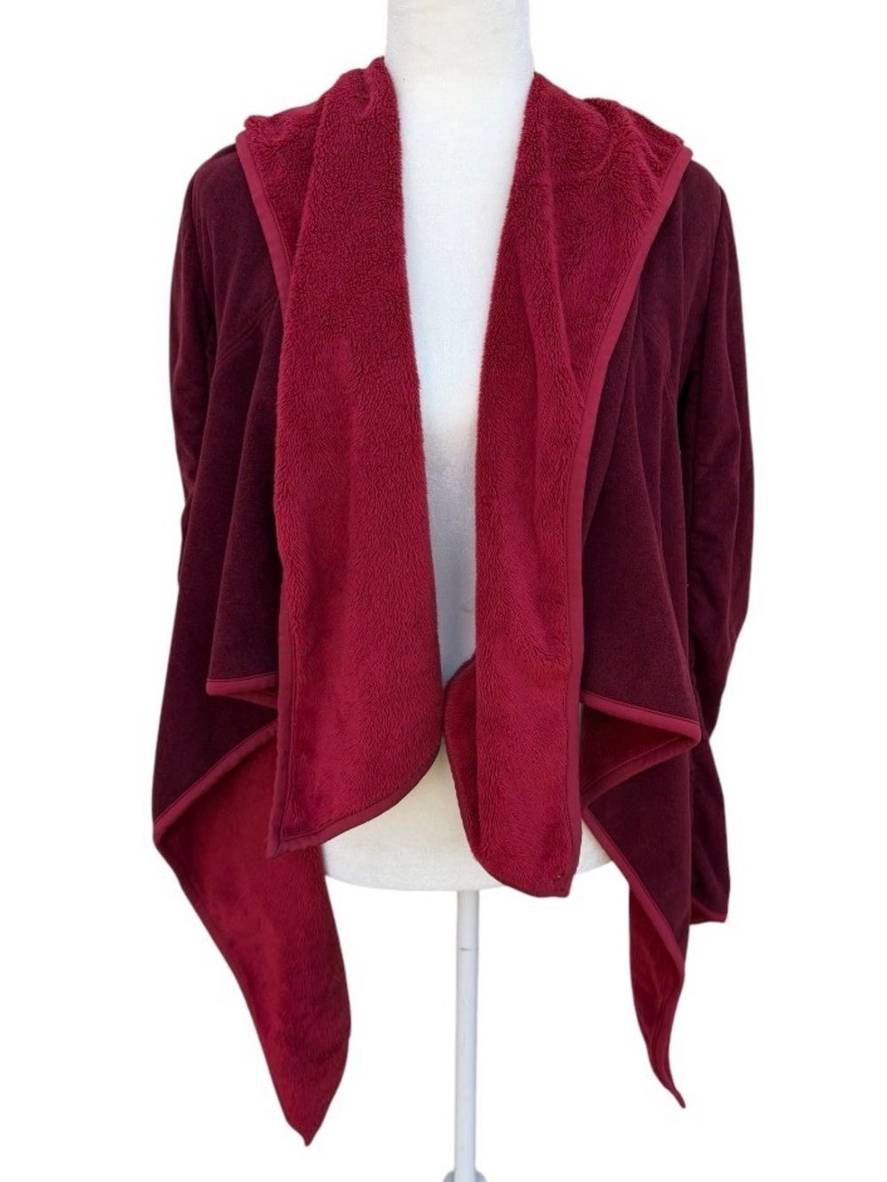 lululemon athletica Two-Tone Draped Plush Cardigan - Burgundy & Wine
